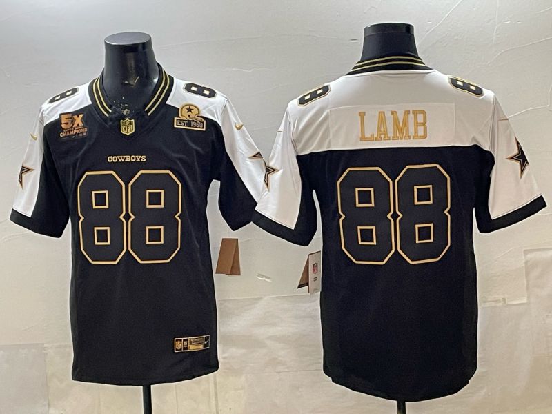 Men 2026 Dallas Cowboys #88 Lamb Black Gold 6th generations Nike Limited NFL Jersey style 010->dallas cowboys->NFL Jersey